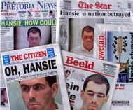 The front pages of the South African morning newsp